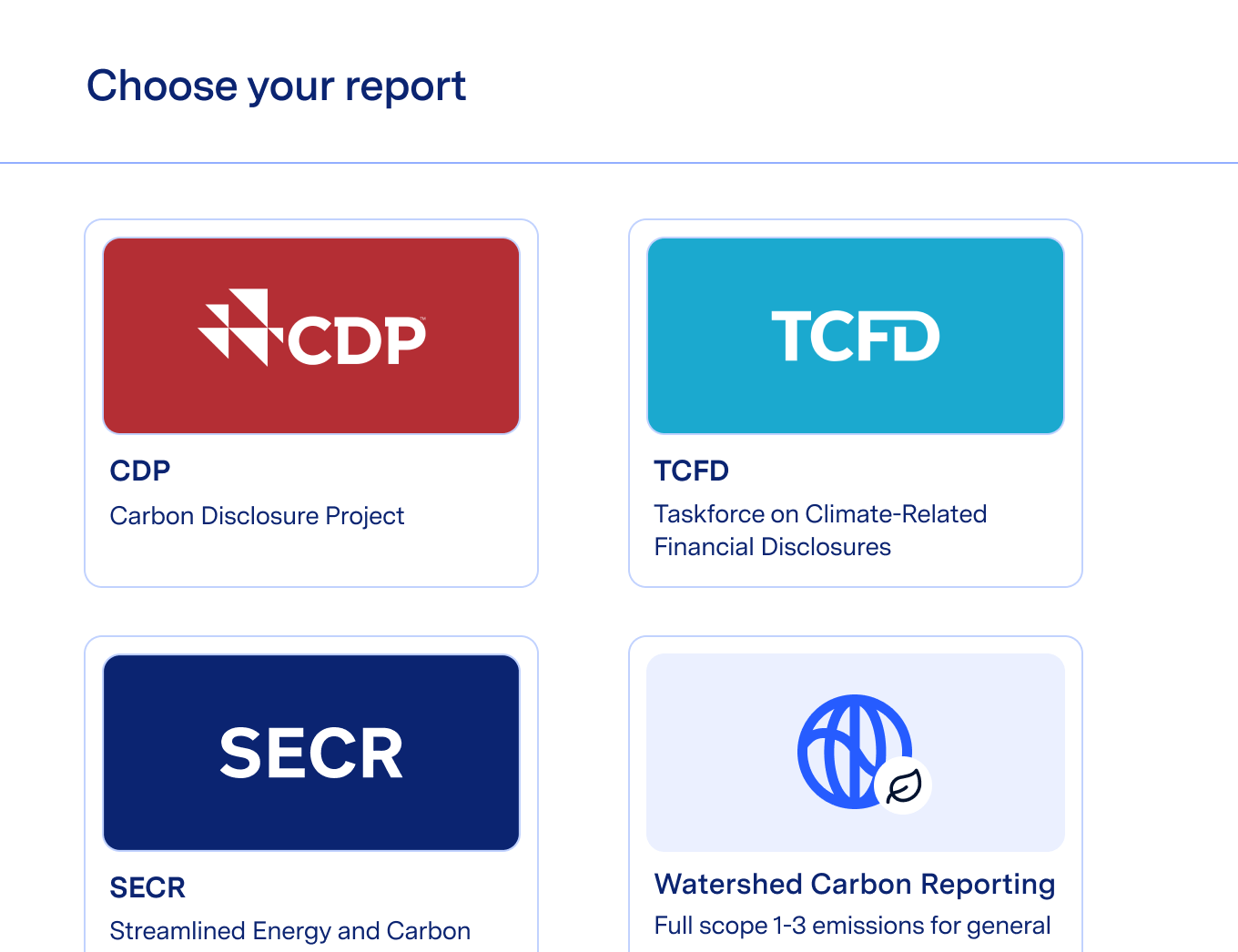 report section of watershed dashboard