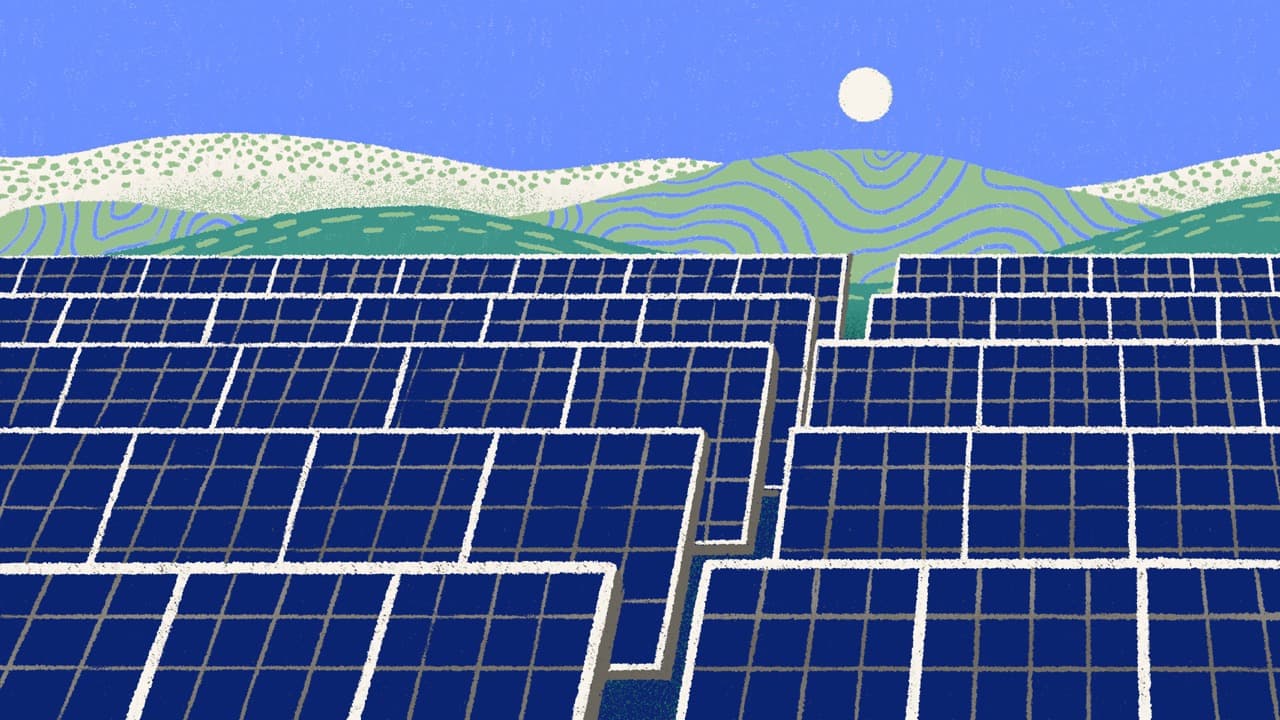 Illustration of solar farm